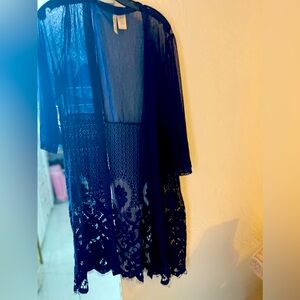 Cute! NEW! Swimsuit cover up ! Blue crochet hollow out coverup.Summer beach fav